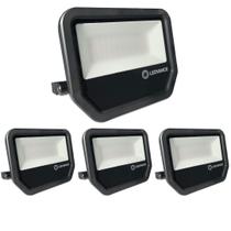 4 Refletores Floodlight Ledvance Preto 3000k 5500m 50w BIV IP65 Pfm