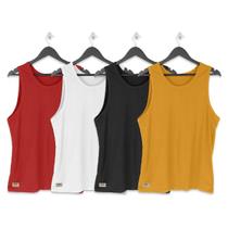 4 Regatas Masculinas em Algodão para o Dia a Dia 4 Regatas Masculinas em Algodão para o Dia a Dia