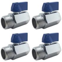 4 registro valvula esfera macho/femea mini rosca 1/2