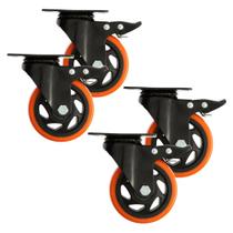 4 Rodas Giratória Rodizio Com Trava Rodinhas Reforçada 70mm 3 Polegadas Peso 600kg