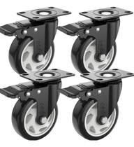4 Rodas Giratória Rodizio Com Trava Rodinhas Reforçada 70mm 3 Polegadas Peso 600kg 4 Rodas Giratória Rodizio Com Trava Rodinhas Reforçada 70mm 3 Polegadas Peso 600kg