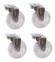 4 Rodizio De Silicone Rodinha 100mm Sem Freio 4 Rodizio De Silicone Rodinha 100mm Sem Freio