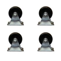 4 Rodízio Fixo Plástico 50mm Sem Trava