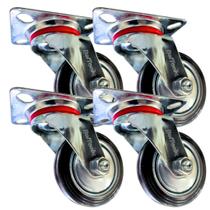 4 Rodízio Giratório de Borracha 75mm 3 Polegadas Beltools