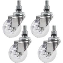 4 Rodizio Giratório Gel 50mm Parafuso Rosca Anti Risco 200kg Schioppa