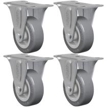 4 Rodízio Roda Fixo Fl 210 50mm Sem Freio Pvc Anti Risco Forte 40kg 4 Rodízio Roda Fixo Fl 210 50mm Sem Freio Pvc Anti Risco Forte 40kg
