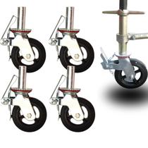 4 Rodizio Rodas Borracha Giratoria Plataforma Com Trava