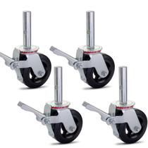 4 rodizios andaime borracha colson