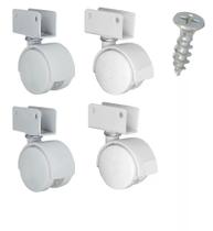 4 Rodízios com parafusos chapa U berços móveis com rodinhas mesa kit 15mm 18mm com parafusos