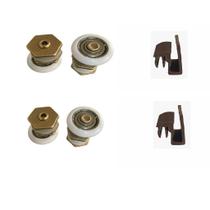 4 Roldanas Excêntricas e 2 Guias Deslizantes para Box de Vidro 8mm 4 Roldanas Excêntricas e 2 Guias Deslizantes para Box de Vidro 8mm