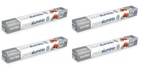 4 Rolos Bobina Papel Aluminio 45cm X 65 Metros 4 Rolos Bobina Papel Aluminio 45cm X 65 Metros