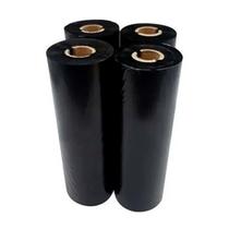 4 Rolos De Ribbon De Cera 110X74M Zebra Argox Elgin Tsc Godex Preto