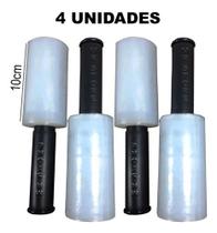 4 Rolos Filme Stretch Com Aplicador Giratório P/ Embalagens 4 Rolos Filme Stretch Com Aplicador Giratório P/ Embalagens