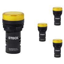 4 Sinaleiro LED 22mm Steck 24V Luminoso Amarelo SLDS243 4 Sinaleiro LED 22mm Steck 24V Luminoso Amarelo SLDS243