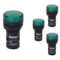 4 Sinaleiro LED 22mm Steck 24V Luminoso Verde SLDS242