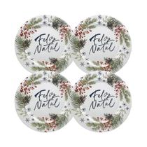 4 Sousplat Redondo Polipropileno Feliz Natal 33Cm Rafimex 4 Sousplat Redondo Polipropileno Feliz Natal 33Cm Rafimex