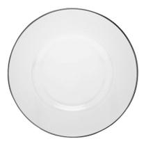 4 Sousplats com Fio Prata Thin Edge 33cm Cristal Wolff 4 Sousplats com Fio Prata Thin Edge 33cm Cristal Wolff