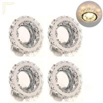 4 Spot Cristal K9 Embutir Inox Redondo Mr16 Gu10 Sala Lup70