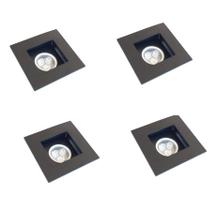 4 Spot De Embutir Recuado Mr11 Mini Dicroica Preto Alz60