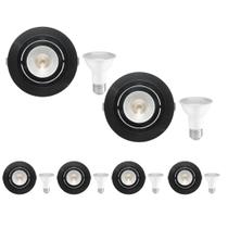 4 Spot Emb Face Plana PAR20 + 1 Lâmpada LED 6W 2700K E27