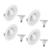 4 Spot Embutir Face Plana PAR30 + 1 Lâmpada LED 10W 6500K E27 4 Spot Embutir Face Plana PAR30 + 1 Lâmpada LED 10W 6500K E27
