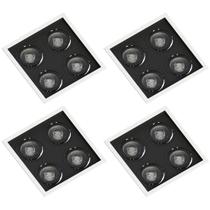 4 Spot Embutir Quádruplo Par20 Branco/Preto Save Energy