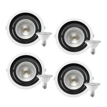 4 Spot Embutir Recuo PAR30 + 1 Lâmpada PAR30 LED 10W 3000K 4 Spot Embutir Recuo PAR30 + 1 Lâmpada PAR30 LED 10W 3000K