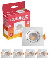 4 Spot Led Quadrado De Embutir Bivolt 5w Cor da Luz Quente 3000k Amarelada Ourolux