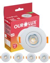 4 Spot Led Redondo De Embutir Bivolt 5w 6400k Ourolux