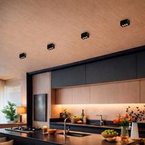 4 Spot Mini Downlight Preto Led Sobrepor Pontual Sala Luz05