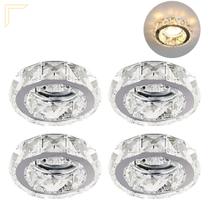 4 Spot Pastilhas Cristal 10cm Embutir Redondo Hall Lavabo Ac972
