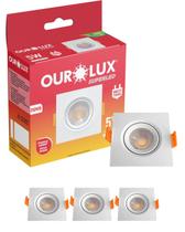 4 Spot Quadrado Embutir Super Led 5w Bivolt Cor da Luz Branco Neutro 4000K Ourolux