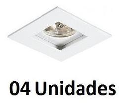 4 Spot Recuado De Embutir Branco Par 20 Quarto Ac873 4 Spot Recuado De Embutir Branco Par 20 Quarto Ac873