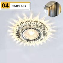 4 Spot Redondo De Embutir Led Integrado Bordas Sala Lup67 4 Spot Redondo De Embutir Led Integrado Bordas Sala Lup67