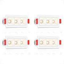 4 Spot Triplo Mini Led Embutir Downlight Micro 4000k Bet91