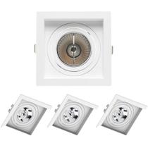 4 Spots de Embutir Quadrado Recuado AR70 Branco Save Energy