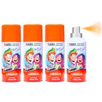 4 Spray de Cabelo Maluco Temporário Laranja Carnaval Festas