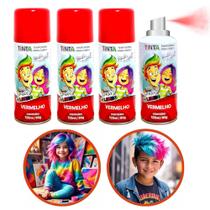 4 Spray de Cabelo Maluco Temporário Vermelho Carnaval Festas