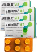 4 Suplemento Alimentar Vitaminas Colágeno Artrotabs Vet 33g Caes Gatos 120 Comprimidos - AVERT