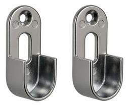 4 Suporte Cabideiro Tubo Oblongo Oval Armário Guarda Roupa Prata