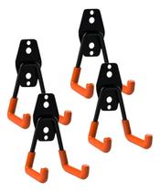 4 Suporte De Parede Aço Multiuso 23kg bike Mangueira Escada Cor Preto Bestfer