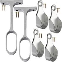 4 Suporte Lateral + 2 Suporte Central Para Tubo Oval