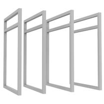 4 Suporte Prateleira Nicho Duplo Estilo Industrial Suspensa Parede 41x30cm