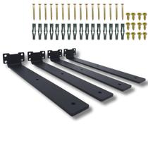 4 Suportes De Parede 30cm Mão Francesa Para Prateleira Design Invisível Aço Robusto