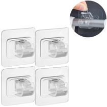 4 Suportes Gancho Auto Adesivo Para Varão Cortina Resistente
