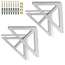 4 Suportes Mão Francesa Tipo Triângulo Para Prateleira Fixo De Parede Aço Alta Durabilidade