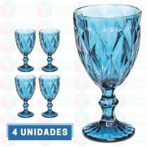 4 Taça Diamante Azul 300ML Bebidas Buffet Casamento Drinks