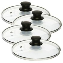 4 Tampa De Vidro 26 Cm Temperado Panela Frigideira Caçarola
