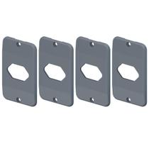 4 Tampas Para 1 Interruptor 3/4 Pol. Cinza Em Pvc Tigre