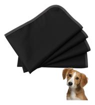 4 Tapetes Higiênico Lavável Preto 50x70cm Para Cachorro